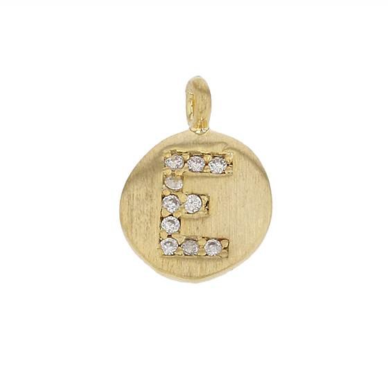 8mm disc cubic zirconia initial e charm