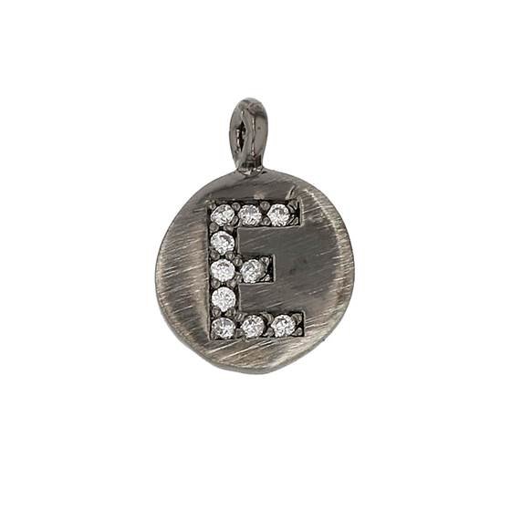 8mm disc cubic zirconia initial e charm