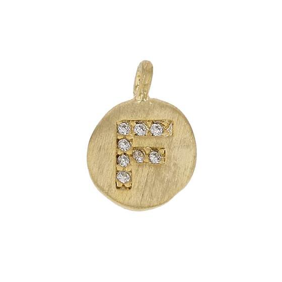 8mm disc cubic zirconia initial f charm