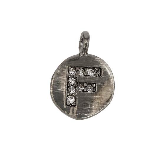 8mm disc cubic zirconia initial f charm