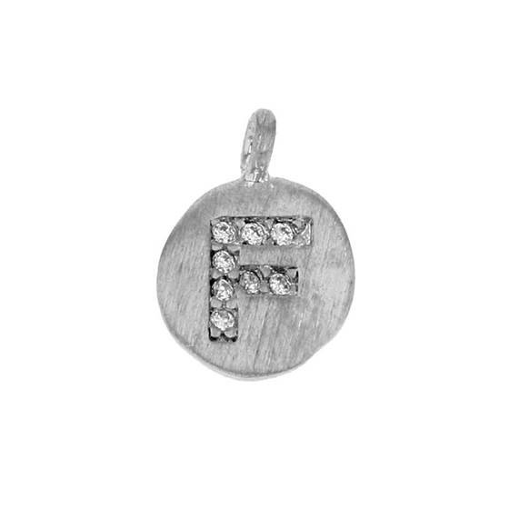 8mm disc cubic zirconia initial f charm