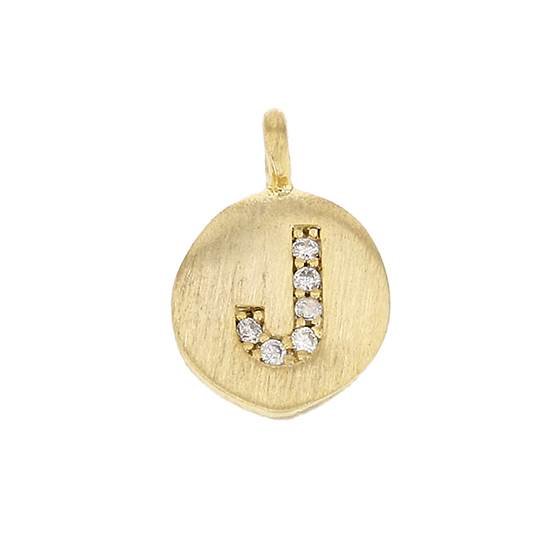 8mm disc cubic zirconia initial j charm