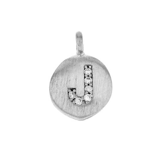 8mm disc cubic zirconia initial j charm