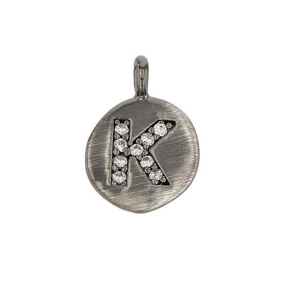 8mm disc cubic zirconia initial k charm