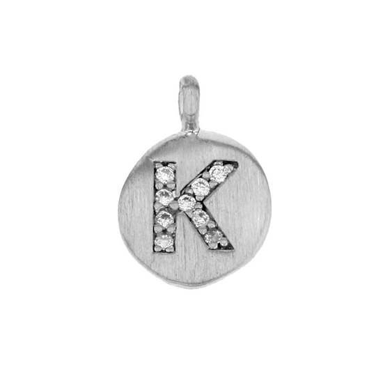 8mm disc cubic zirconia initial k charm