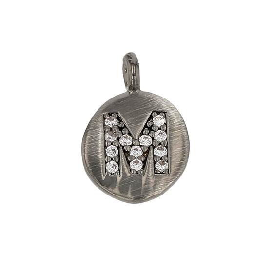 8mm disc cubic zirconia initial m charm