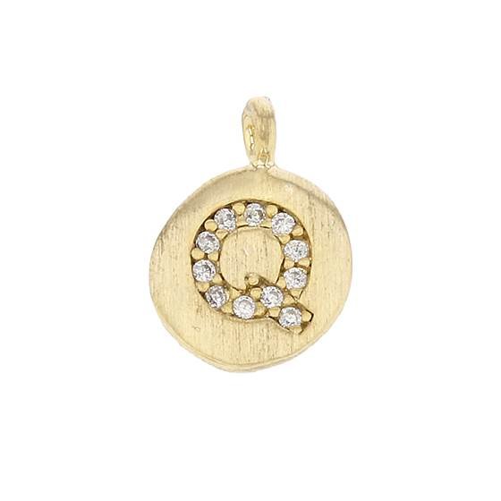 8mm disc cubic zirconia initial q charm