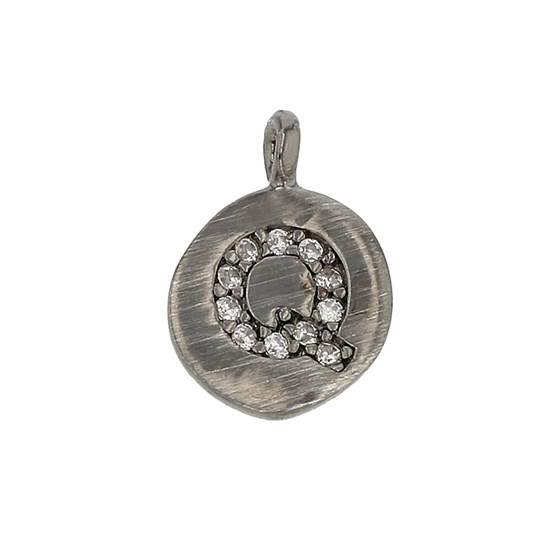 8mm disc cubic zirconia initial q charm