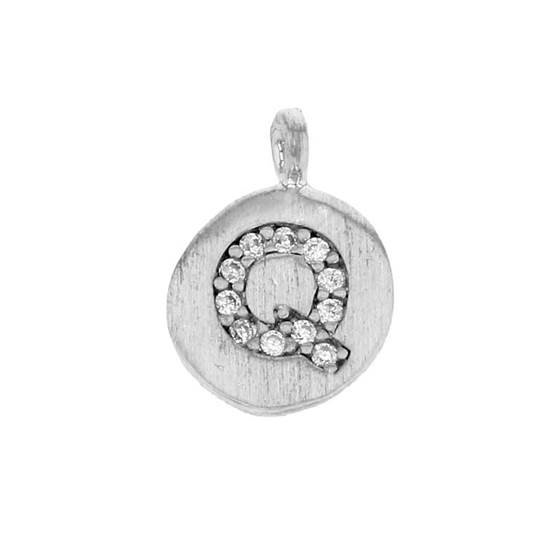 8mm disc cubic zirconia initial q charm