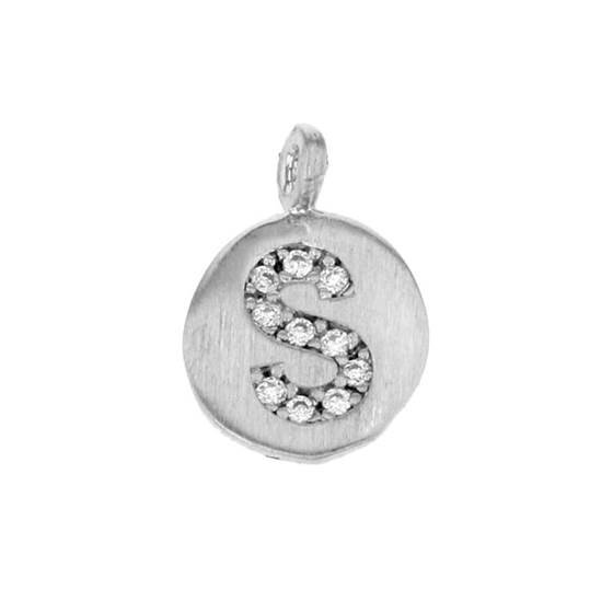 8mm disc cubic zirconia initial s charm