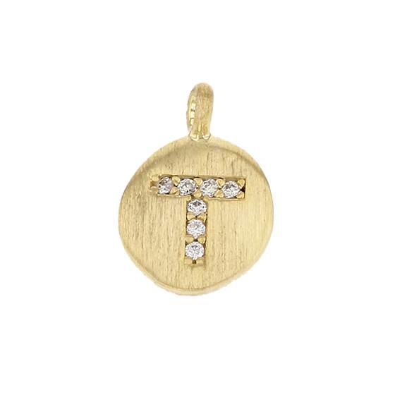 8mm disc cubic zirconia initial t charm