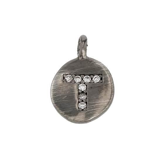 8mm disc cubic zirconia initial t charm