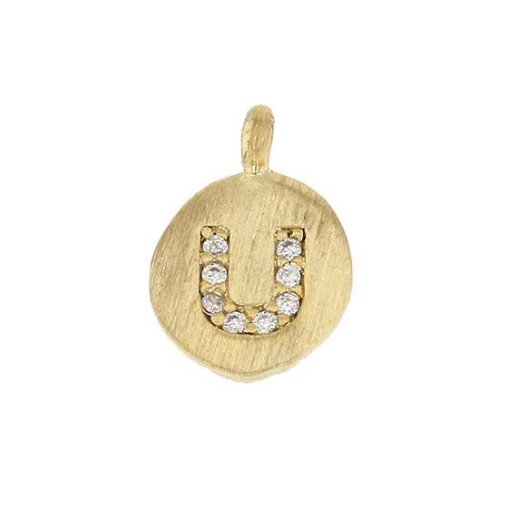 8mm disc cubic zirconia initial u charm