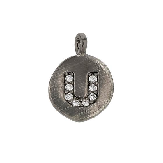 8mm disc cubic zirconia initial u charm