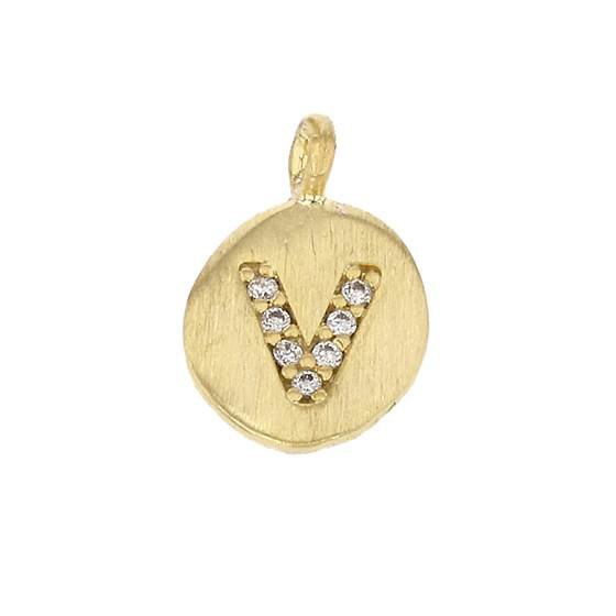 8mm disc cubic zirconia initial v charm