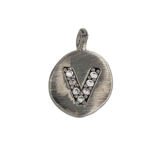 8mm disc cubic zirconia initial v charm