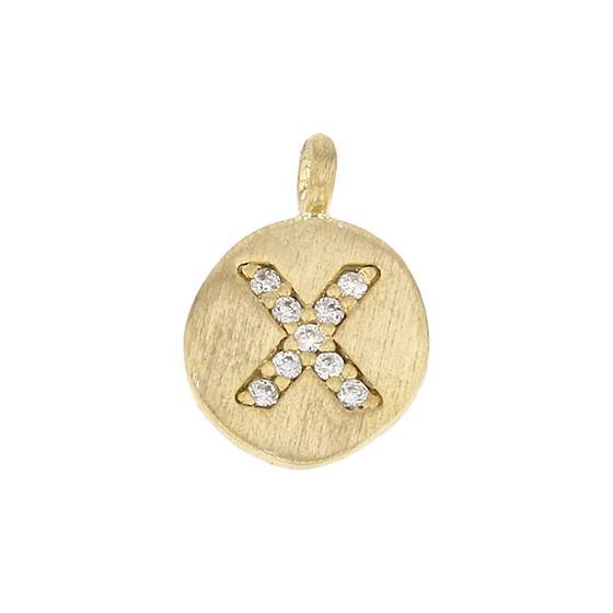 8mm disc cubic zirconia initial x charm