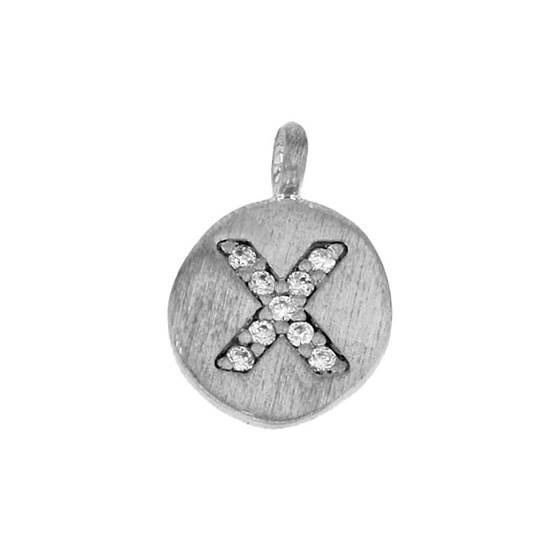 8mm disc cubic zirconia initial x charm