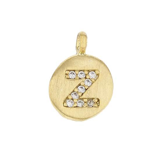 8mm disc cubic zirconia initial z charm