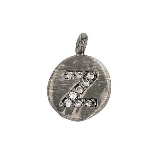 8mm disc cubic zirconia initial z charm