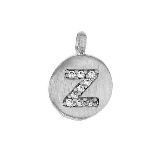 8mm disc cubic zirconia initial z charm