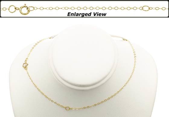 14ky 1.3mm chain width ready to wear flat cable chain necklace