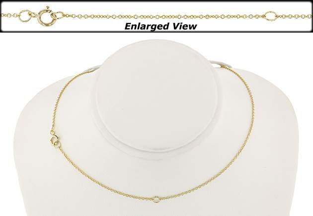 14ky 18 plus 2 inches ready to wear flat cable chain necklace with springring clasp