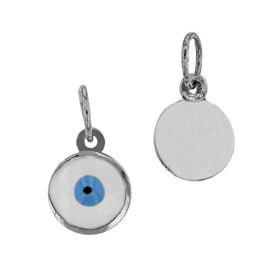 14kw 6mm round evil eye charm