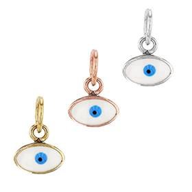 14K Evil Eye Charm, MQ Blue,/White