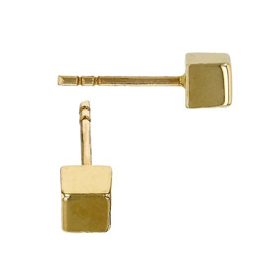 14ky 2.5mm cube stud earring