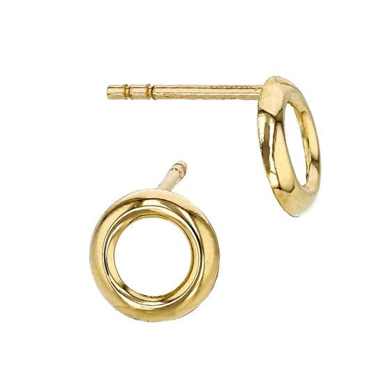 14ky 7mm round loop stud earring