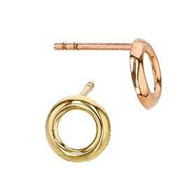 14K Round Loop Stud Earring