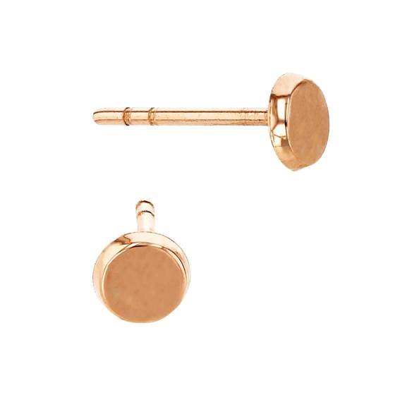 14ky 4mm round button disc stud earring