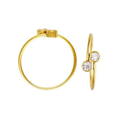 Gold Filled Cubic Zirconia Adjustable Ring