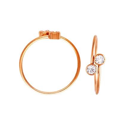 Rose Gold Filled Cubic Zirconia Adjustable Ring