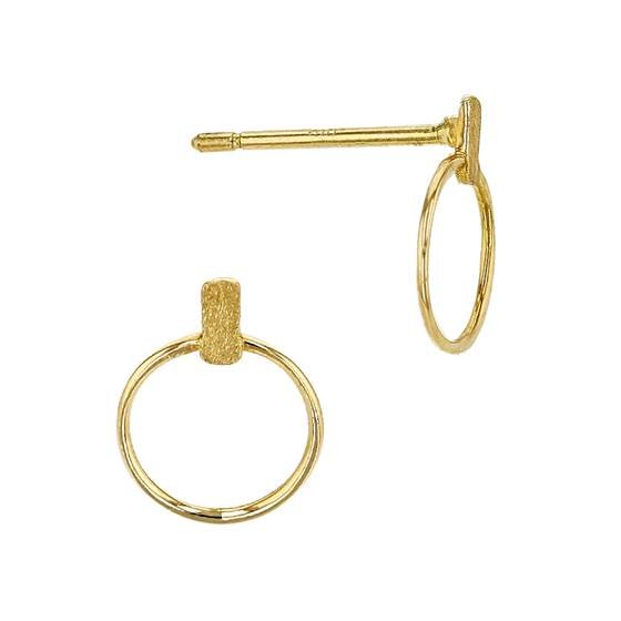 14ky 7mm circle stud earring