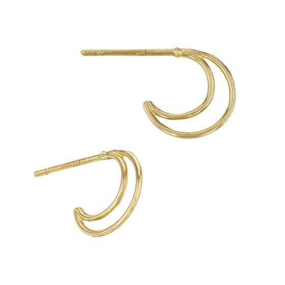 14ky 9mm moon stud earring