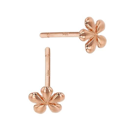 14kr 4mm flower stud earring