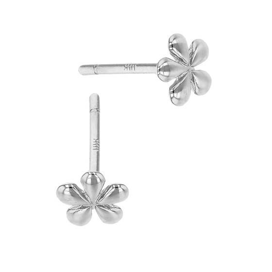 14kw 4mm flower stud earring