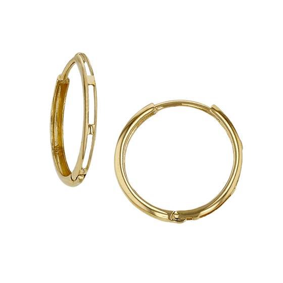 18ky 2x13mm huggie hoop earring