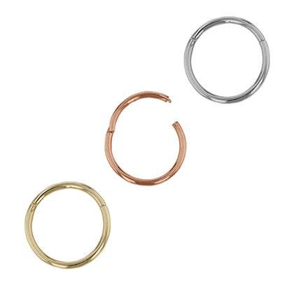 14K 1.2mm Thick  Body Ring, Segment Clicker