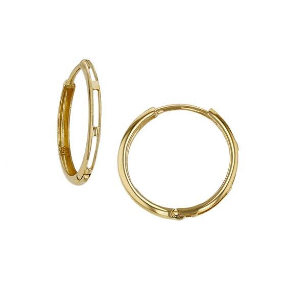 18ky 2x11mm huggie hoop earring