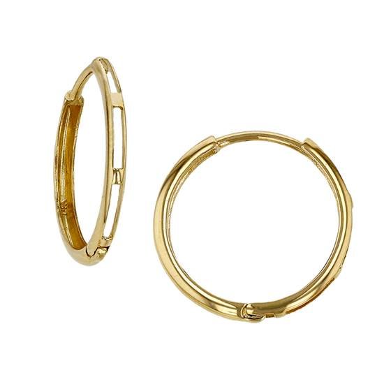 18ky 2x15mm huggie hoop earring