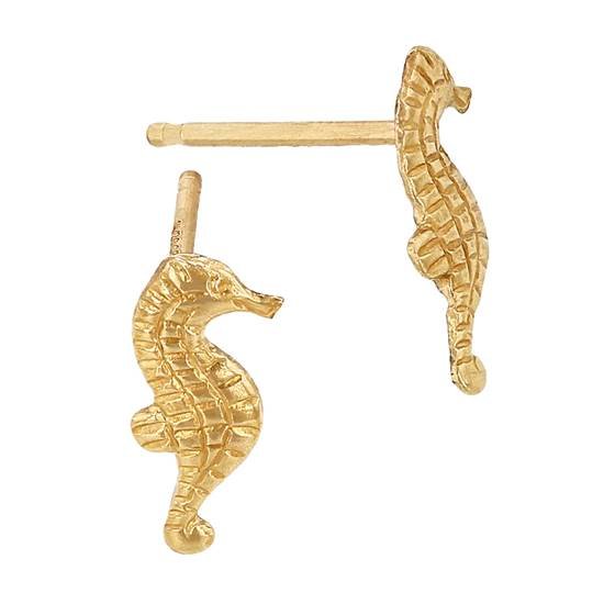 14ky 11mm left side seahorse stud earring