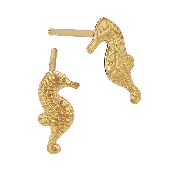 14K Seahorse Stud Earring