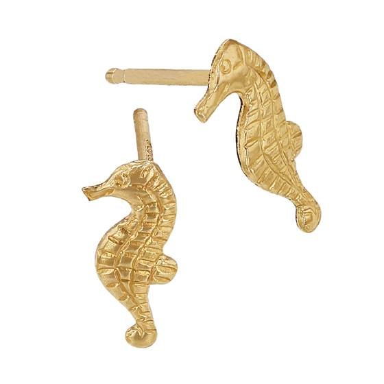 gf 11mm right side seahorse stud earring