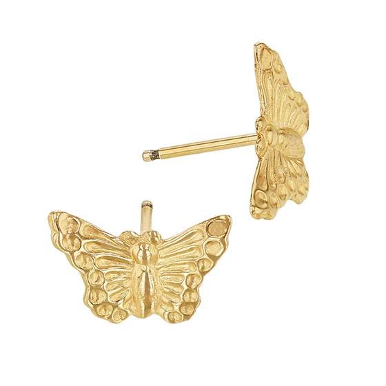 14ky 12mm butterfly stud earring