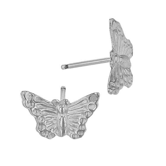 ss 12mm butterfly stud earring