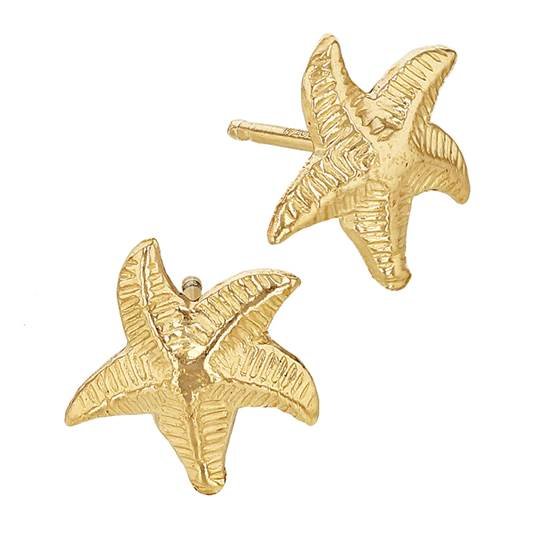 gf 9mm star fish stud earring