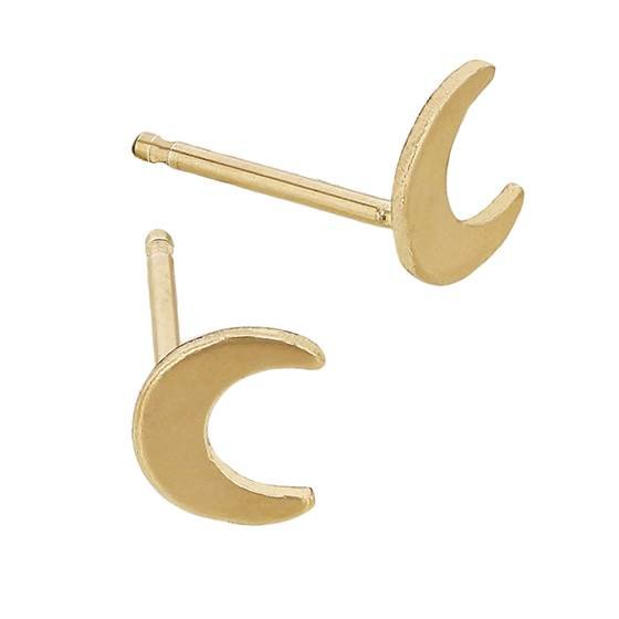 14ky 6mm crescent stud earring